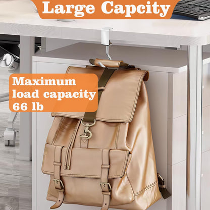 6 Pcs Adjustable Table Hooks for Hanging Bags, Heavy Duty Metal Backpack Hooks for Desk
