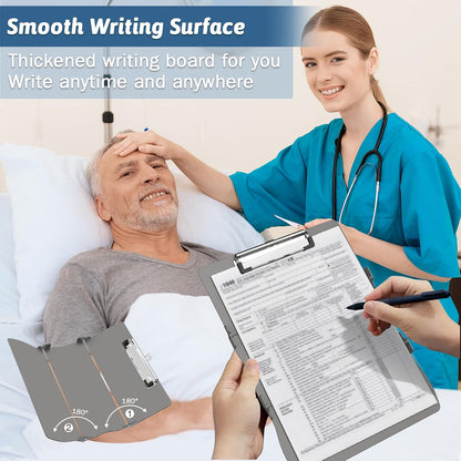 Clipboard Foldable Without Edition Cheat Sheets Aluminum 3 Layers Foldable Clipboards Pocket Size Profile Clip Clipboards Notepad for Students, Nurses,Contractor Trucker Driver