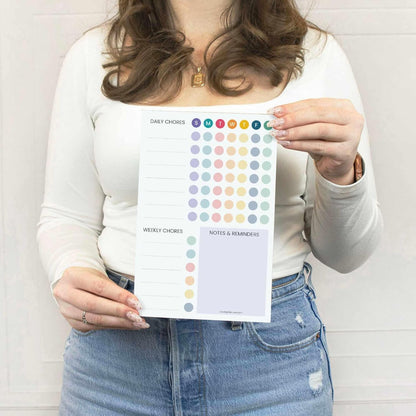 bloom daily planners Magnetic Chore Chart Planning Pad - Daily & Weekly Habit To Do Tracker - Family Organizer and Responsibility Reward System - 60 Sheets - 6” x 9”, Pastel