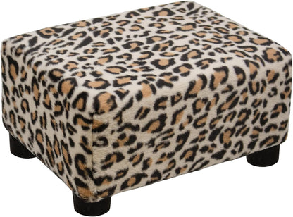 CAROLMADE Small Foot Stool Ottoman Footstool with Legs Under Desk Footrest for Living Room Bedroom and Office, Soft Ivory White