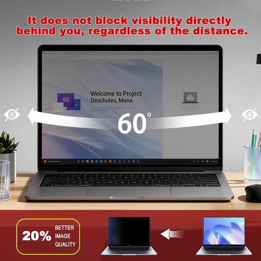 [2-Pack] 24 Inch Computer Privacy Screen Filter (16:9 Aspect Ratio) - Removable, Anti Glare & Blue Light Blocking, Compatible with HP Dell ASUS Acer Samsung Monitors