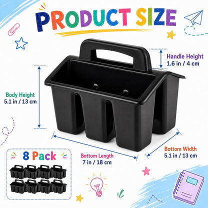 gisgfim 8 Pack Classroom Caddy Storage Basket with Handle 4 Compartment Storage Caddy Plastic Arts Crafts Caddies Protable Classroom Craft Caddies for Kids Schools Art Craft Supplies(Pastel)