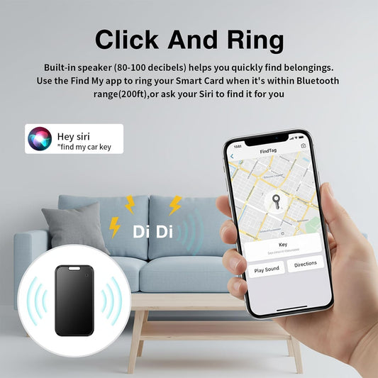 2 Pack Wallet Tracker Card [Apple MFi Certified] Work with Find My(iOS Only)Wireless Charging Ultra Thin Bluetooth Air Tracking Card Tags Waterproof Key Finder Item Locator for Passports Purse Luggage