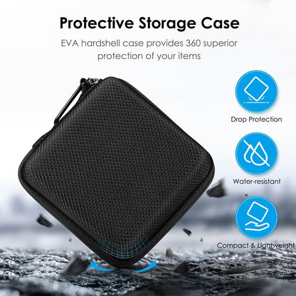 FINPAC Hard Case for MacBook Charger, Small Electronic Organizer Bag for MacBook Power Adapter, Portable Pouch Travel Storage for Laptop Accessories, Magic Mouse, USB Drives, GoPro, Gadgets - Black