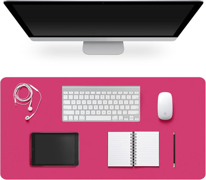 Leather Desk Pad Protector,Non-Slip Desk Pad,on-Slip PU Leather Large Mouse Pad,Easy Clean Desk Protecor Mat,Writing Pad for Office Work/Home/Decor(Black, 23.6" x 13.7")