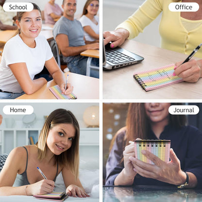 Jutom 2 Pcs Mini Pocket Notebooks Bulk 3x5 Graph Paper Top Spiral Notebook 120 Pages 80 Gsm Mini Grid Notepads for Personal Organizers Home Classroom Business Work Supplies (Kraft)