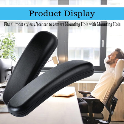 Replacement Office Chair Arm Replacement Armrest Pads Oval Shaped Office Chair Parts Arm Rest for Desk Chair with Mounting Hole Patterns Screws (Fashion)