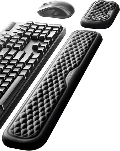 Vaydeer Wrist Rest for Keyboard and Mouse, Computer Ergonomic Wrist Support Pad, Soft Memory Foam Arm Cushion for Desk, Palm Hand Office Laptop Typing