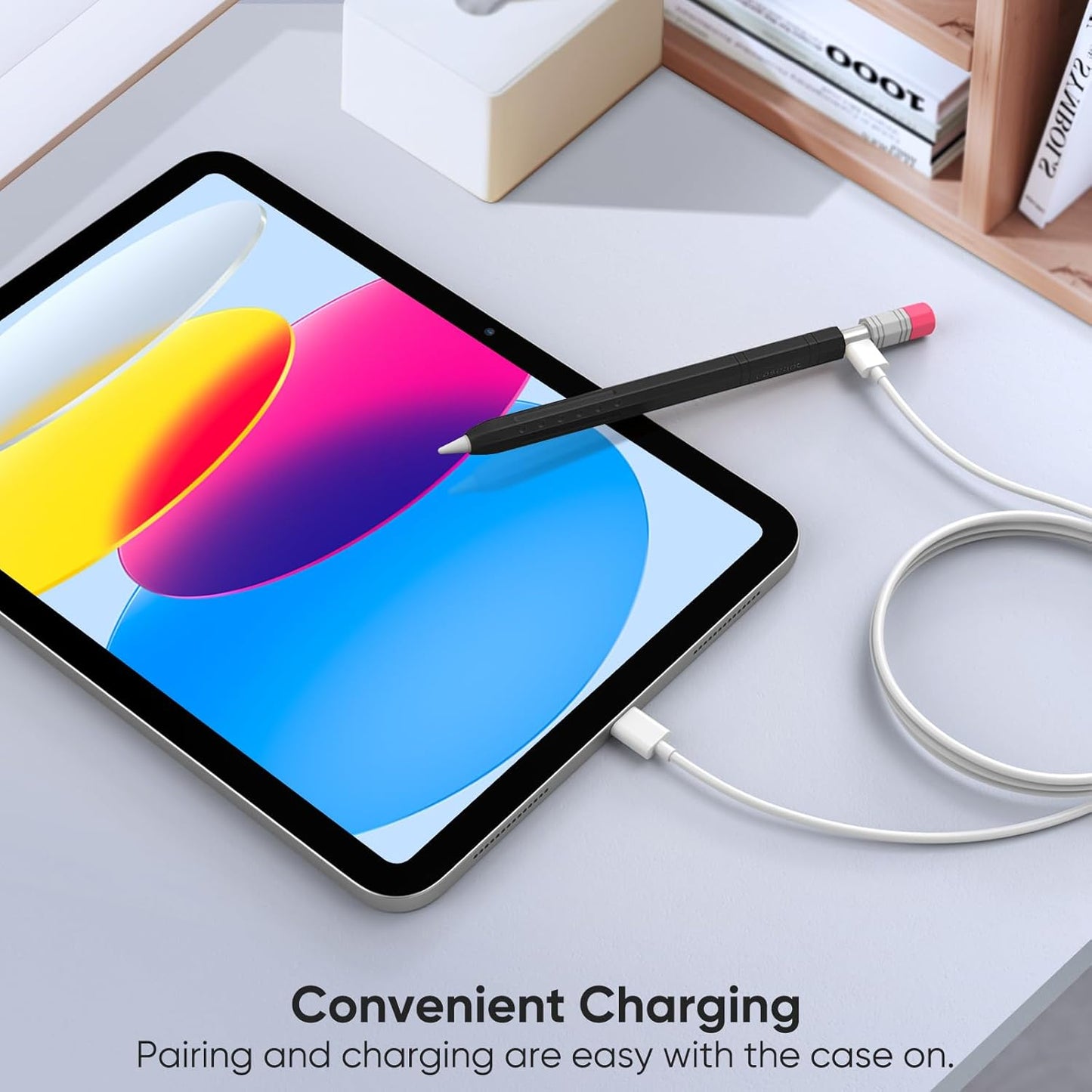 Fintie Silicone Sleeve for Apple Pencil (USB-C), Light Pen Skin Case Cover Soft Protective Anti-Slip Pencil Grip Holder, Supports Magnetic Attachment, Pink