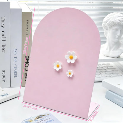 2 Pack Magnetic Bulletin Board with Stand, Magnetic Board, Magnet Board, Metal Tabletops Memo Photos/Souvenir Display Board Magnet Desk Display Stand for Home School Office Kitchen Decoration