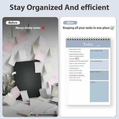 Weekly To Do List Notepad, Undated Planner with 52 Sheets (8.5''x11''), Desk Weekly Planner for Women & Man, Home School & Work