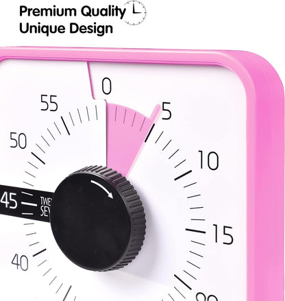 Visual Timer 7.5 inch; 60 Minute 1 Hour Countdown Timer for Kids Classroom Teaching Tool Home Office Meeting, Mechanical Countdown Clock for Exam Time Management Magnetic, Sky Blue with Colorful Disc