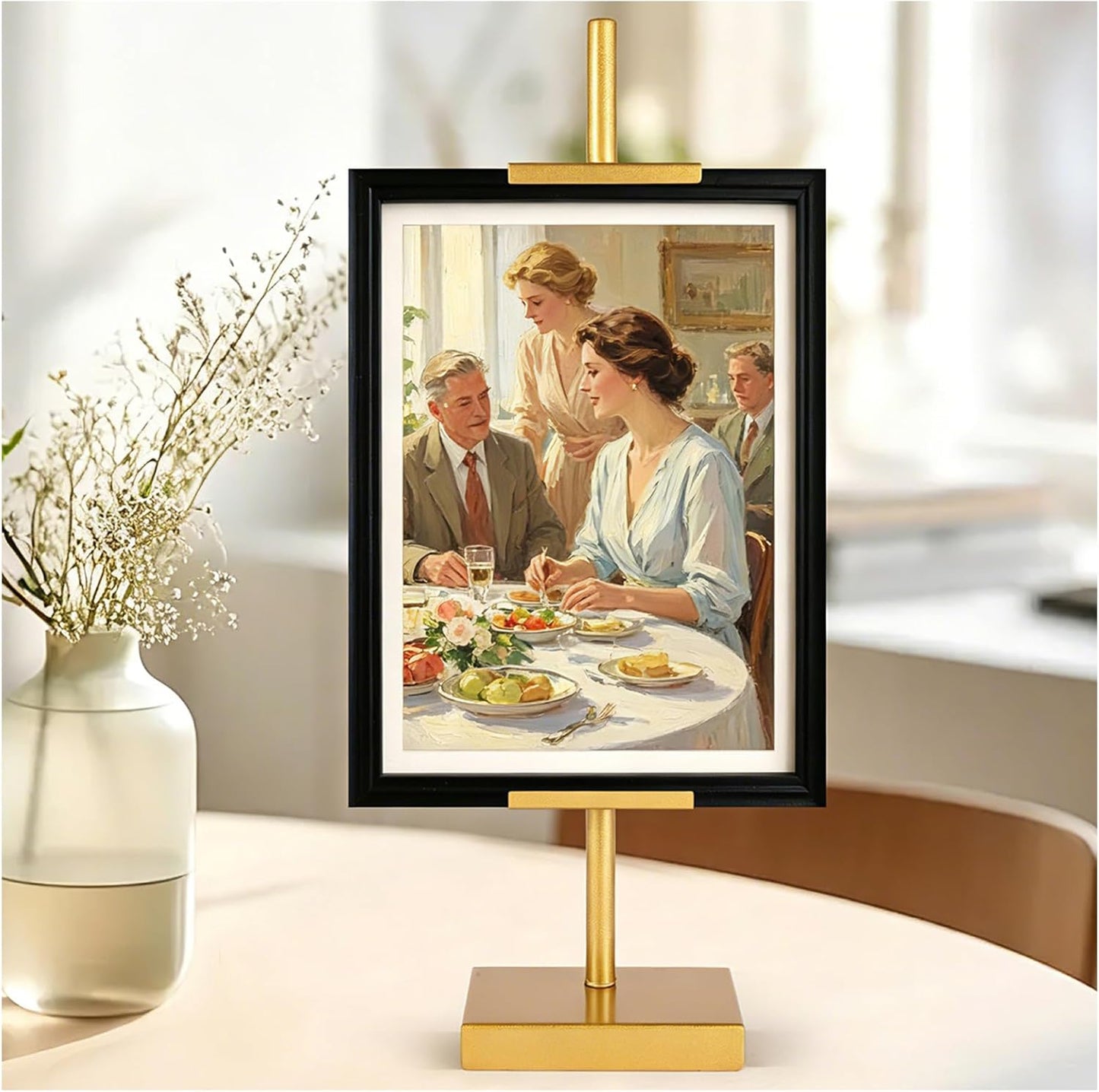 1pcs Adjustable Tabletop Easel Stand for Picture Frames, Picture Easels for Display, Gold Easel, Picture Frame Stand, Adjustable Art Easel.(18inch,Black)