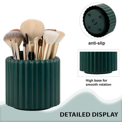 Anyoifax 360 Rotating Makeup Brush Holder 7 Slots Make Up Brush Organizer Removable Spinning Cosmetic Brushes Storage Pen Holder for Vanity, Dresser, Desk, White