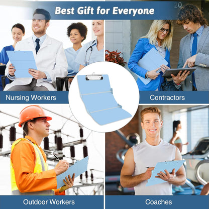 Clipboard Foldable Without Edition Cheat Sheets Aluminum 3 Layers Foldable Clipboards Pocket Size Profile Clip Clipboards Notepad for Students, Nurses,Contractor Trucker Driver