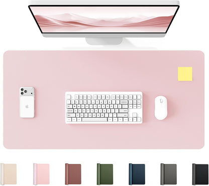 YSAGi 35.4" x 17" Large PU Leather Desk Mat for Keyboard and Mouse - Waterproof Non-Slip Desk Pad Protector for Office, Home, Writing Desk, Black