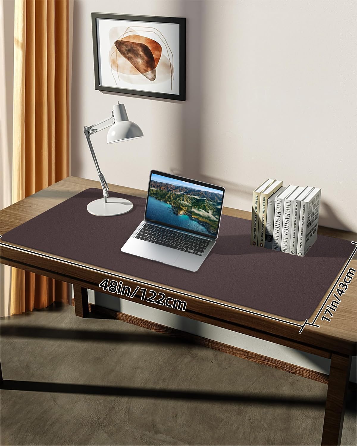 Leather Desk Pad Protector, Office Desk Mat, Large Mouse Pad, Non-Slip PU Leather Desk Blotter, Laptop Desk Pad Desk Accessories for Office and Home (Black, 40" x 17")