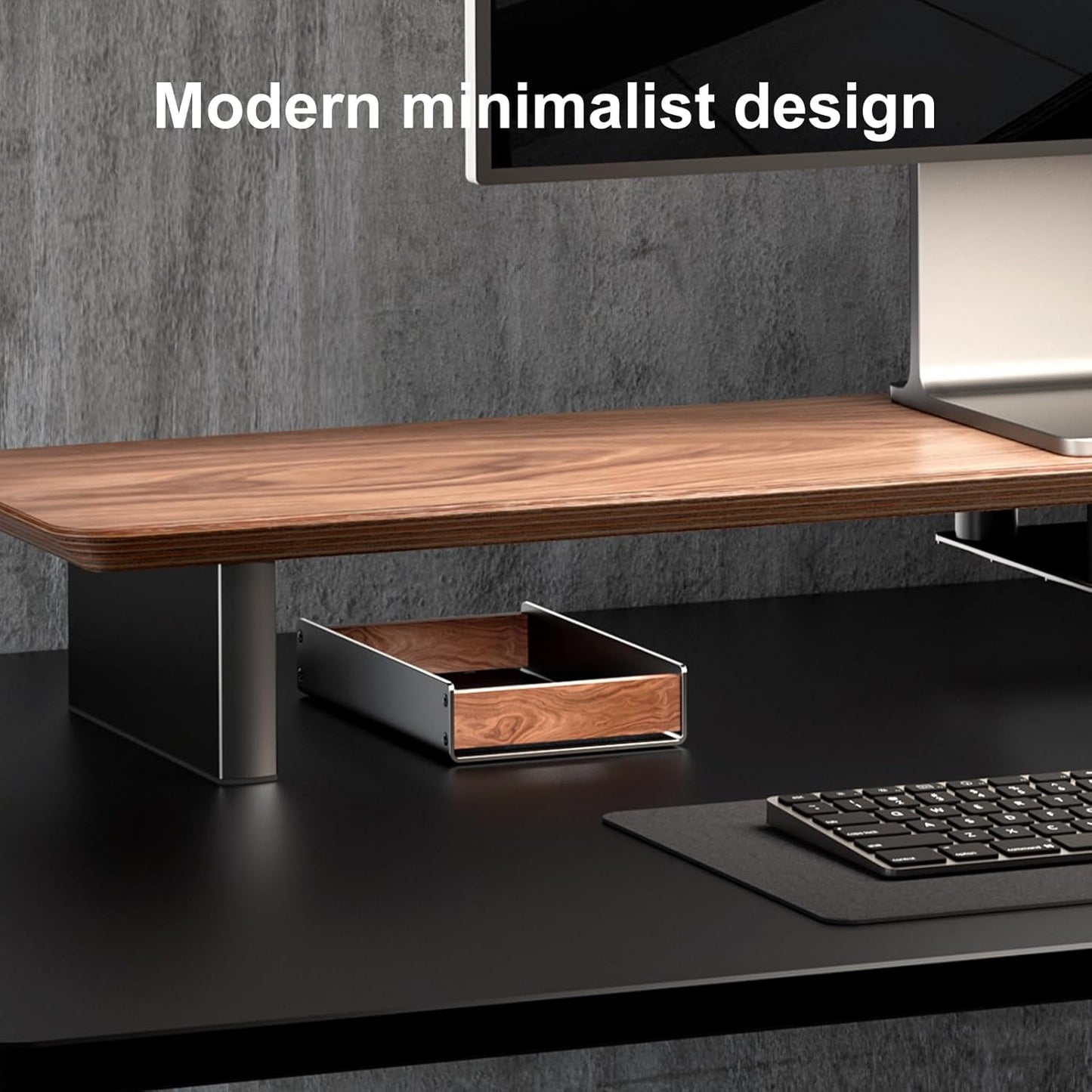 UPERGO Walnut Desk Tray with Pen Holder Set, Natural Wooden Desk Drawer Organizer Office, Organizer Tray for Keys, Pen, Watch