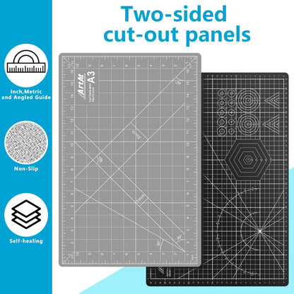 ArtAt Self Healing Cutting Mat: 24 x 36 inch Green Large 5-Ply Double-Sided Durable Non-Slip PVC Cutting Mat for Sewing Quilting Scrapbooking Art & Crafts projects…