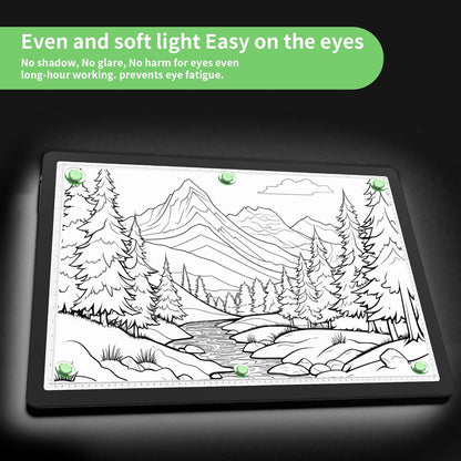 Phylosal Rechargeable A3 LED Light Pad for Diamond Painting, Ultra-Thin Magnetic Tracing Light Box for Drawing, Diamond Art Light Board with Side Button, Super Bright Light Table for Sketching (White)