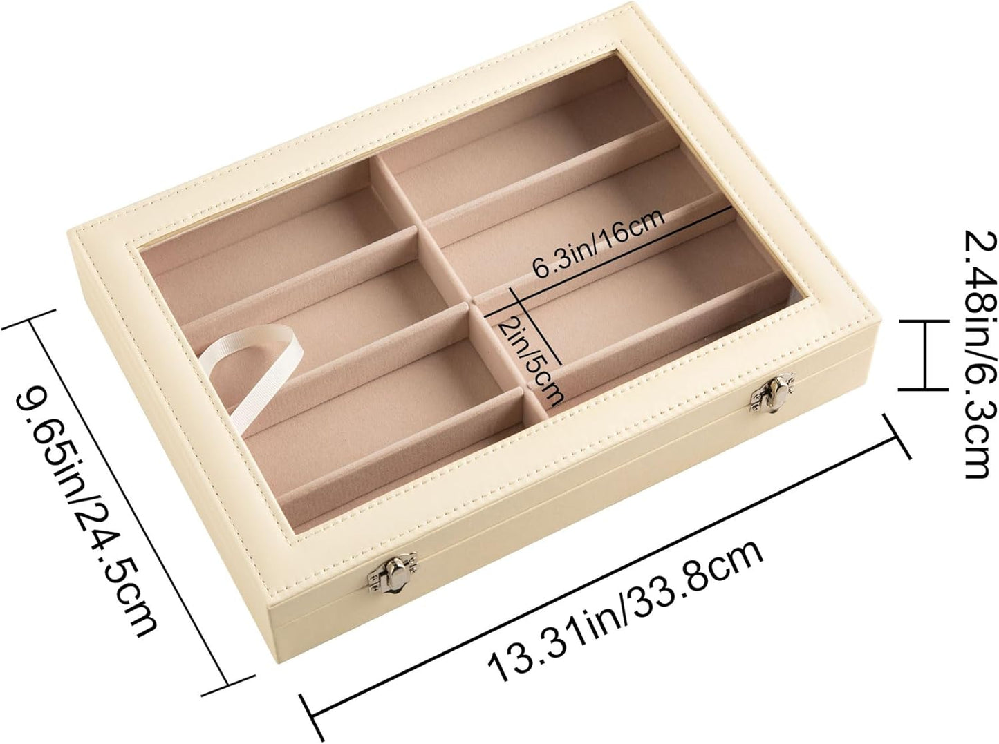 Frebeauty Sunglass Organizer,PU Leather Glasses Organizer,8-Slot Sunglasses Tray,Men's/Women's Sunglasses Box,Sunglass Case,13.3 x 9.6 x 1.5 Inches,Eyeglass/Eyewear Display Tray(Grey)
