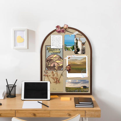 Large Cork Board Alternative, 23.6" x 31.5" Arch Felt Bulletin Board with 20 Wooden Pushpins & Safe Removable Adhesive Tabs, Display Board for School, Home, Office Boho Wall Decor(KAFEI-6080)