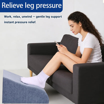 Foot Rest for Under Desk at Work, Ergonomic Under Desk Footrest with Washable Cover for Office, Home & Gaming Leg Elevation Pillow Blue