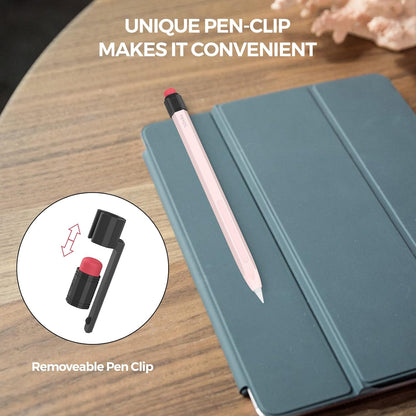 TRONWIN iPencil Case Sleeve Silicone Protective Cover Perfect Grip Skin Classic Design with Sturdy Clip Compatible with Apple Pencil 2nd Generation (Classic)