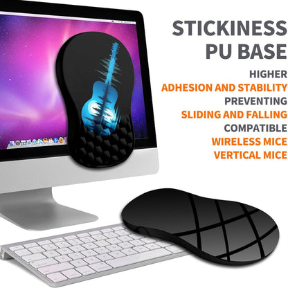 Ergonomic Joint Wrist Support Mouse Pad with Memory Foam Cushion Massage Bump, Carpal Tunnel Pain Relief Mousepad Slope Design for Wrist Rest, 11.8x7.9 in, Black
