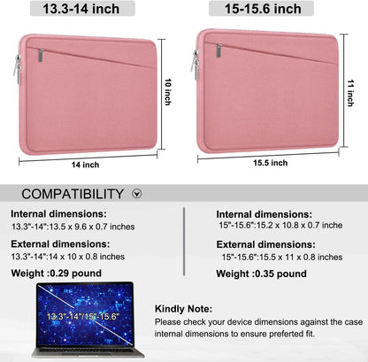 Laptop Sleeve 15.6 inch, Durable Computer Carrying Bag Protective Case Briefcase Handbag with Front Pocket, Slim Laptop Cover for 15-16 Inch HP, Dell, Lenovo, Asus, Notebook, Black