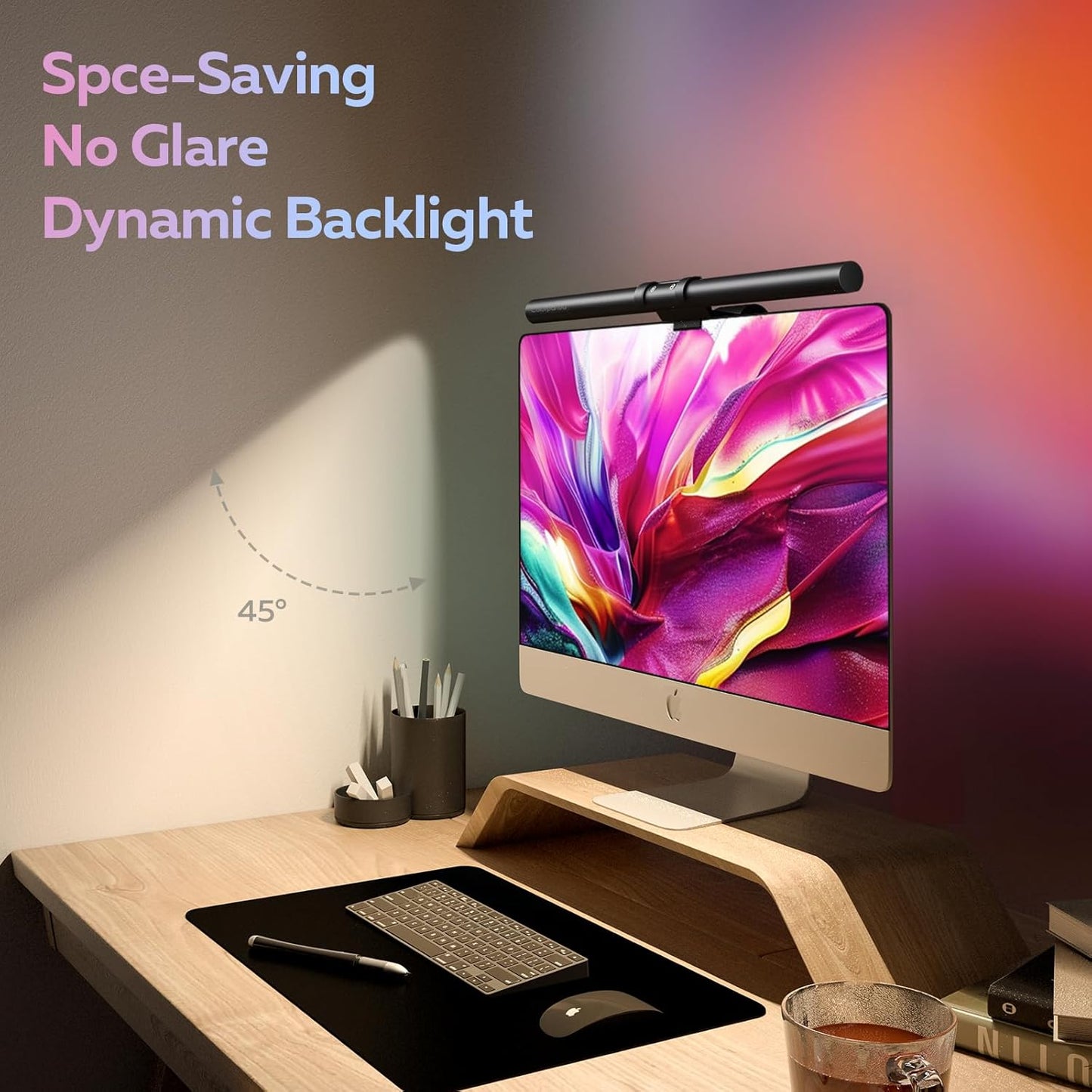 Monitor Light Bar, Fit for Curved/Flat Monitor, Eye-Care USB Reading LED Task Lamp with Touch Control, No Screen Glare Dimmable Desk Lamp Computer Monitor Light Bar for Screen Home Office