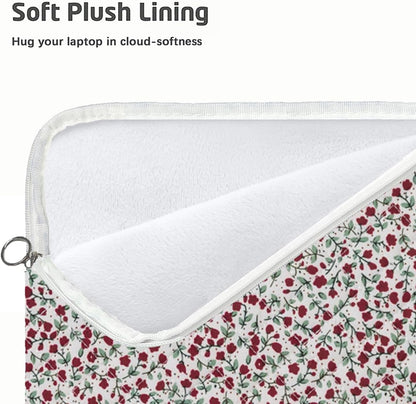 Puffy Laptop Sleeve 13 Inch Cute Quilted Laptop Protective Case Padded Floral Computer Sleeve for MacBook (A-Blue, 13 Inch)