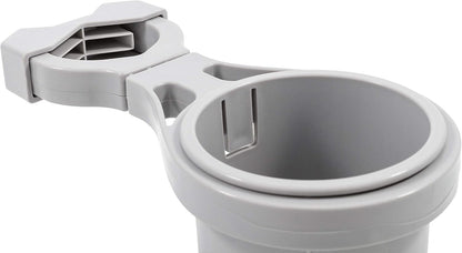 Camco Large Clamp Mounted Cup Holder-Provides a Secure Location for Your Beverage-Mountable for Up to 2-Inch Rail-White (53083)