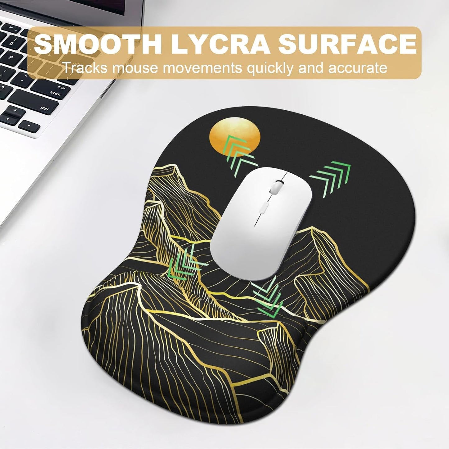 Ergonomic Mouse Pad with Wrist Rest and Keyboard Wrist Rest, Gel Mousepad and Wrist Rest for Computer Keyboard, Pain Relief, Non-Slip PU Base, Mouse Pad with Wrist Support for Gaming, Office, Brown