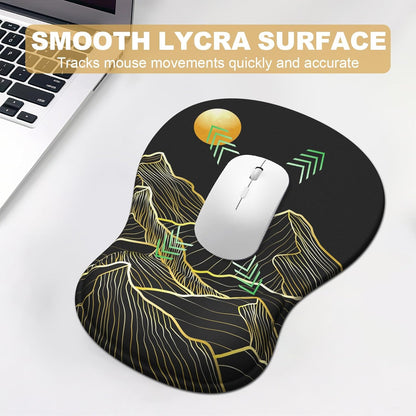 Ergonomic Mouse Pad with Wrist Rest and Keyboard Wrist Rest, Gel Mousepad and Wrist Rest for Computer Keyboard, Pain Relief, Non-Slip PU Base, Mouse Pad with Wrist Support for Gaming, Office, Brown