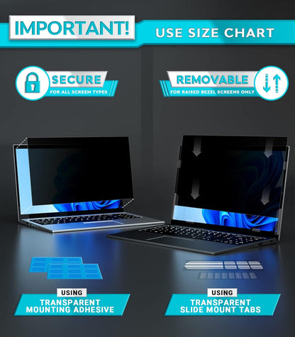 PYS Laptop Privacy Screen 14 Inch 16:10 for Lenovo HP Dell - Removable Laptop Computer Screen Privacy Shield - Anti Glare & Blue Light Laptop Screen Filters for Eye Protection