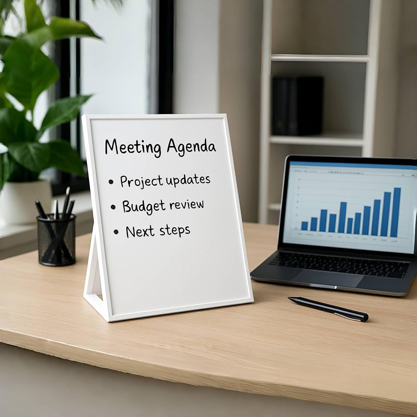 Desktop Dry Erase Board, Small Whiteboard with Stand, A5 Size 8.3 x 5.8 Inches with A Dry Erase Marker, Detachable Stand & to Do List Card (A5)