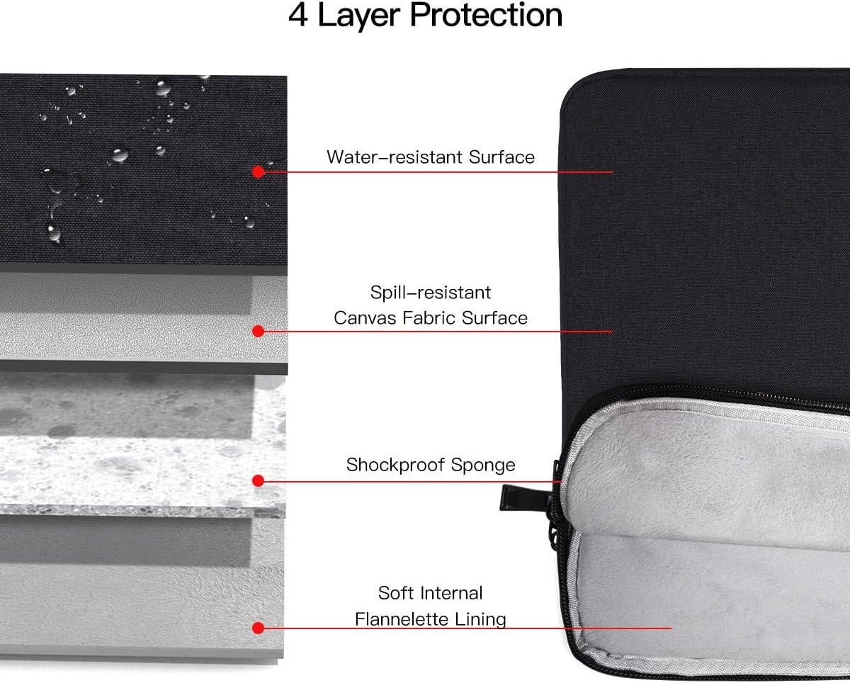 Tablet Sleeve for 2026 iPad A16, 11 inch iPad Air M4 M3 M2, Pro M5, Amazon Fire Max 11 Tablet/Kindle Fire HD 10/10 Plus, Galaxy Tab A9+ Plus Bag, Black