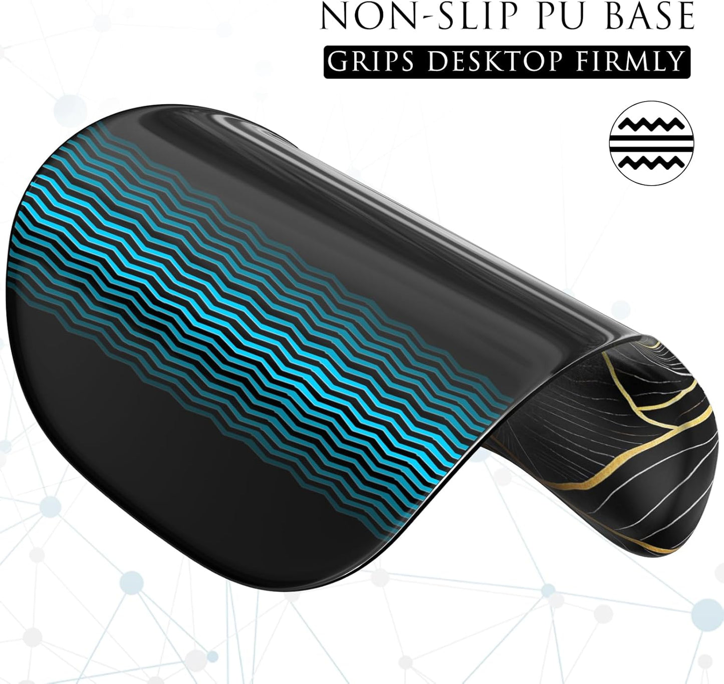 MROCO Ergonomic Mouse Pad with Gel Wrist Rest, Smooth Wrist Support Surface, Non-Slip PU Base for Pain Relief, Comfortable Mousepad for Computer, Laptop, Office & Home, 9.4 x 8.1 in, Black