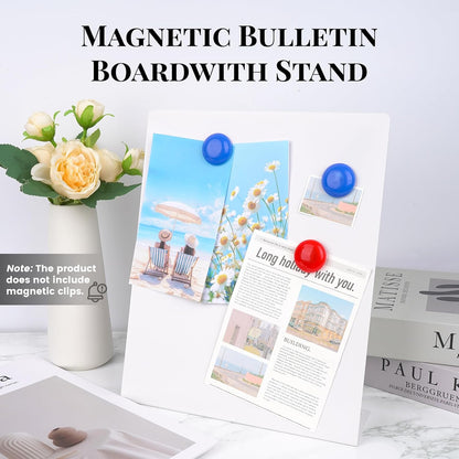 2 Pack Magnetic Board,Magnet Board,Metal Magnetic Bulletin Board,Magnet Display Stand for Home, School, Kitchen, Office (Black)