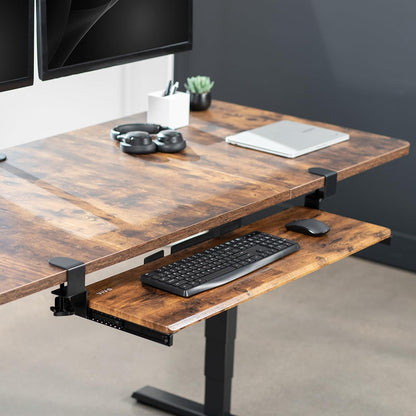 VIVO Large Keyboard Tray Under Desk Pull Out with Extra Sturdy C Clamp Mount System, 27 (33 Including Clamps) x 11 Inch Slide-Out Platform Computer Drawer for Typing, Black, MOUNT-KB05E