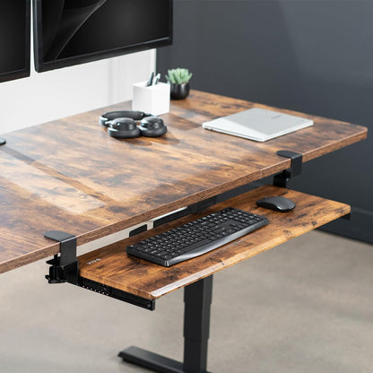VIVO Large Keyboard Tray Under Desk Pull Out with Extra Sturdy C Clamp Mount System, 27 (33 Including Clamps) x 11 Inch Slide-Out Platform Computer Drawer for Typing, Black, MOUNT-KB05E