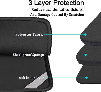 Laptop Case Sleeve 15.6 inch, Durable Shockproof Protective Computer Carrying Cover with Front Pocket, Briefcase Handbags Laptop Sleeve Bag for 15.6 inch HP, Dell, Acer, Asus, Notebook, Black