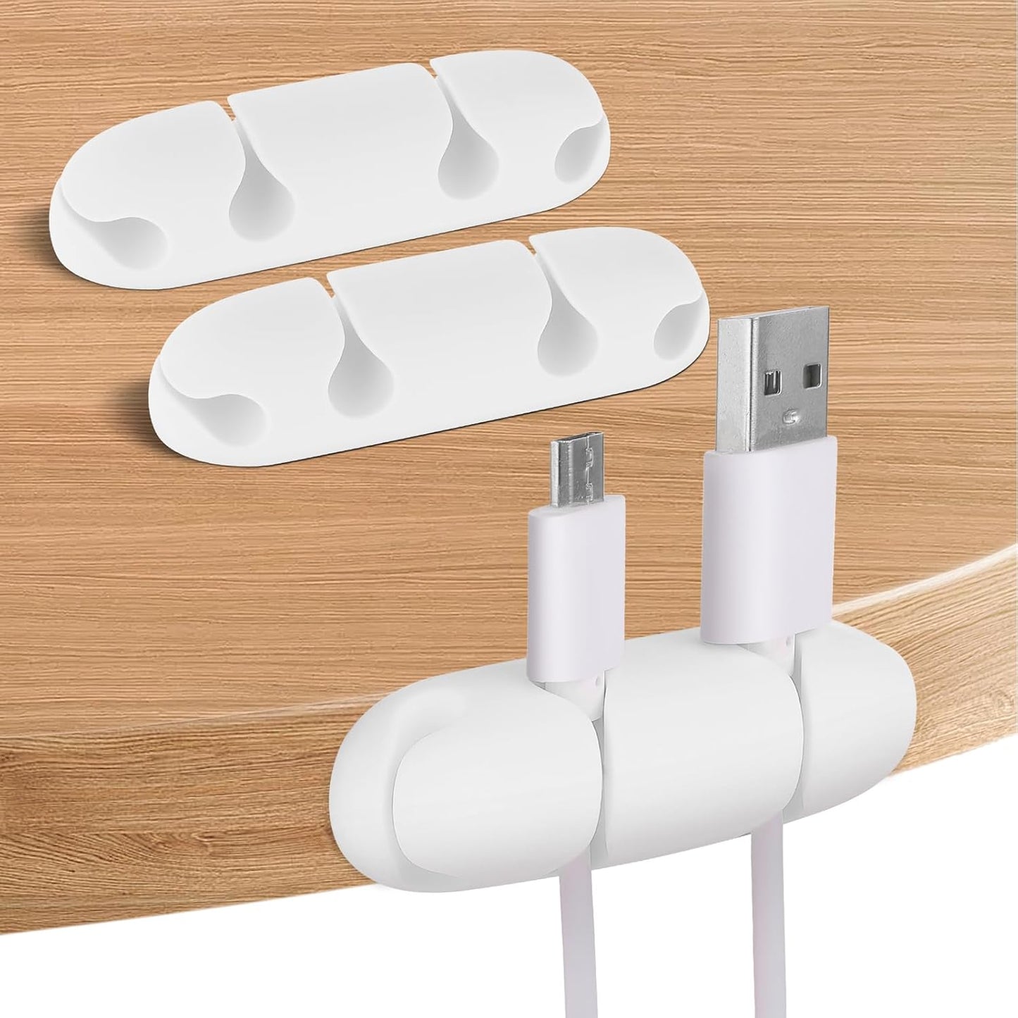 WLLHYF Cable Clips 3PCS Cord Wire Organizer Cable Management Holders 4 Hole Silicone Cable Harness USB Charging Accessory Cable Holder for Office and Home Desk (Pink)