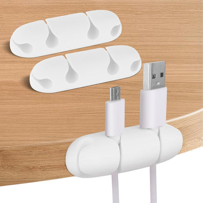WLLHYF Cable Clips 3PCS Cord Wire Organizer Cable Management Holders 4 Hole Silicone Cable Harness USB Charging Accessory Cable Holder for Office and Home Desk (Pink)