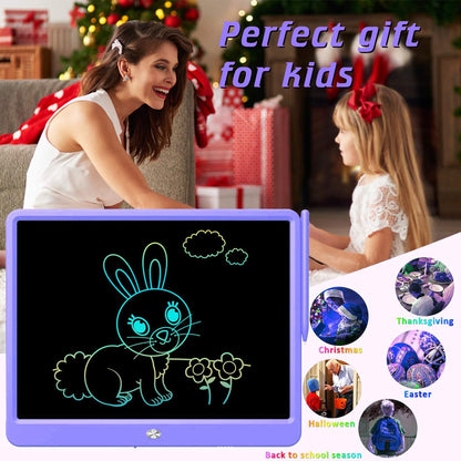 FLUESTON LCD Writing Tablet for Kids, 10 Inch Doodle Board, Colorful Drawing Pad for Toddler, Educational Travel Toy Gifts for 3-8 Year Old Girls Boys, Erase Lock Writing Board - Pink