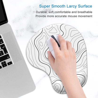 ITNRSIIET Ergonomic Mouse Pad with Gel Wrist Support Wrist Rest Smooth Surface Non-Slip PU Base Comfortable Office Supplies Pain Relief, 9.5 x 8 inches, Beach