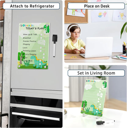 NiHome Acrylic Magnetic to Do List Planning Board with Sliders & Desktop Stand, Chore Chart for Kids & Adults, Checklist Routine Chart Task Board for Fridge & Desk, for Magnetic Metal Surfaces Only