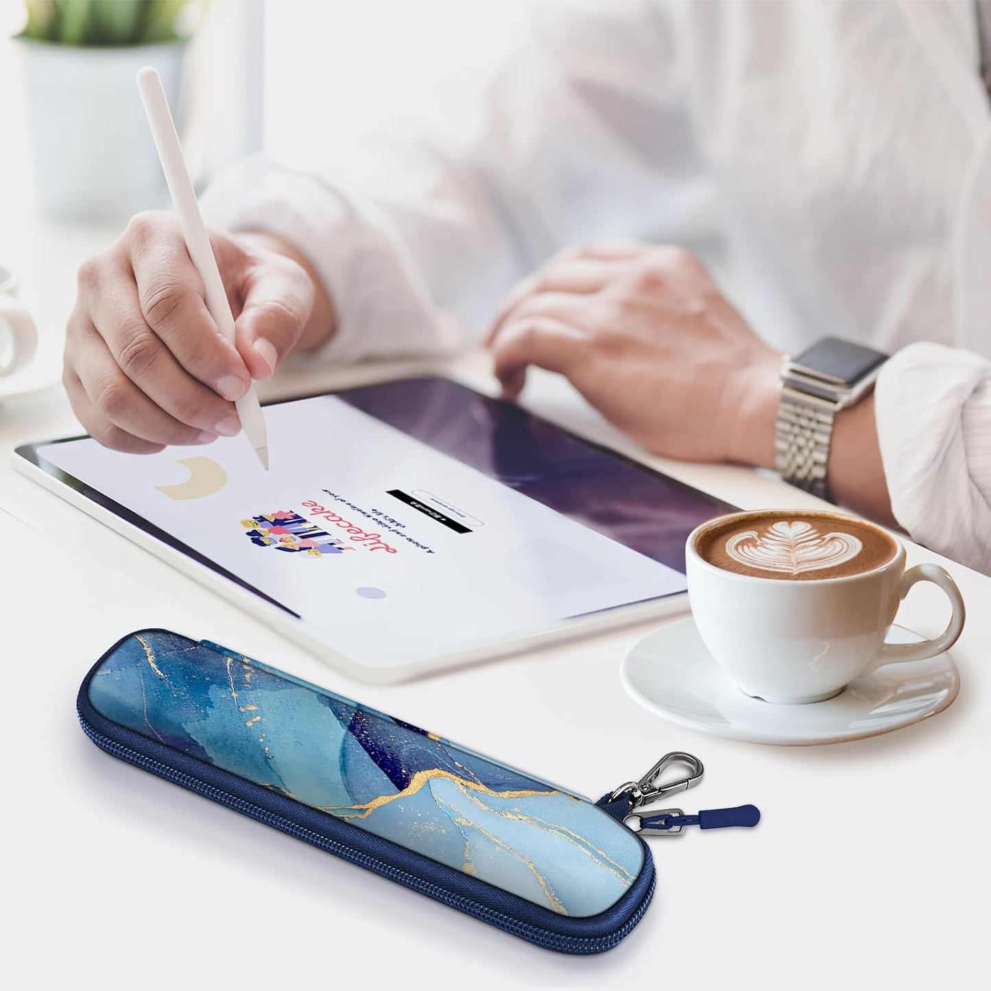 Fintie Pen Holder Case for Apple Pencil Pro, Apple Pencil (USB-C / 1st / 2nd Generation), Soft Neoprene Zipper Carrying Bag Sleeve Pouch for Samsung Stylus, Surface Pen