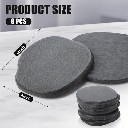 Diatomaceous Earth Coasters Set of 4，Cool Absorbent Quick-Dry Drink Coasters for Desks, Cute Modern Stone Design with Stylish White Aesthetic (4, White)